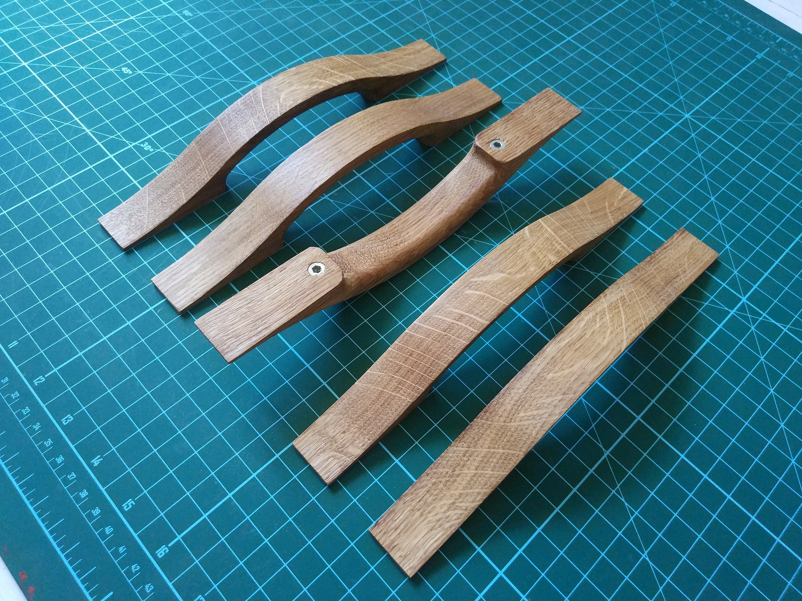 Wooden handles Oak handles rustic handles modern Etsy