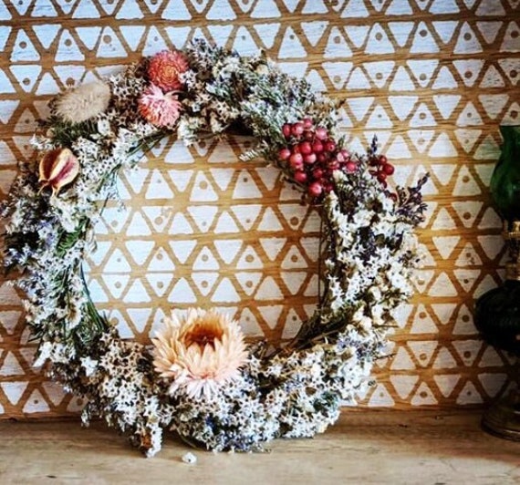 Couronne Fleurs Séchées, Couronne, Crown, Composition Dried Flowers