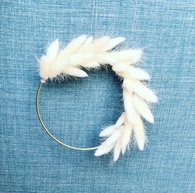 Couronne Fleurs Séchées, Couronne, Wreath, Composition Dried Flowers, Lagurus