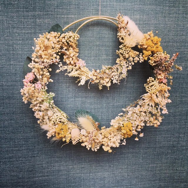 Couronne Double, Couronne Fleurs Séchées, Couronne, Crown, Composition Dried Flowers