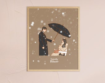 K-Drama Lovely Runner Printable Illustration Digital Download