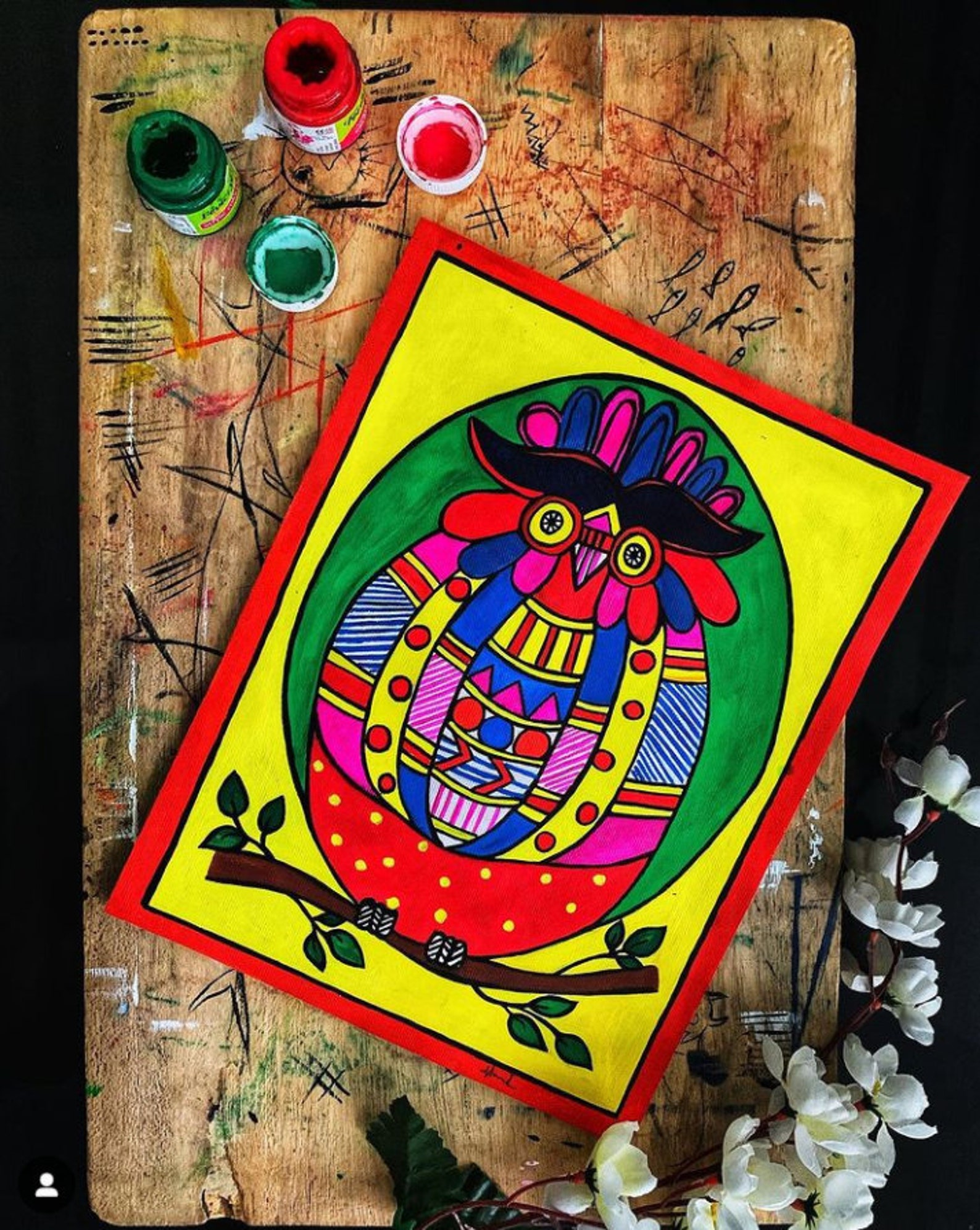 madhubani painting shawl