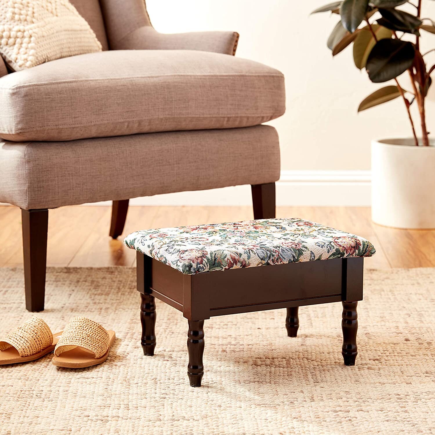 Wooden Footstool with Storage Footstools and Ottomans Small Etsy