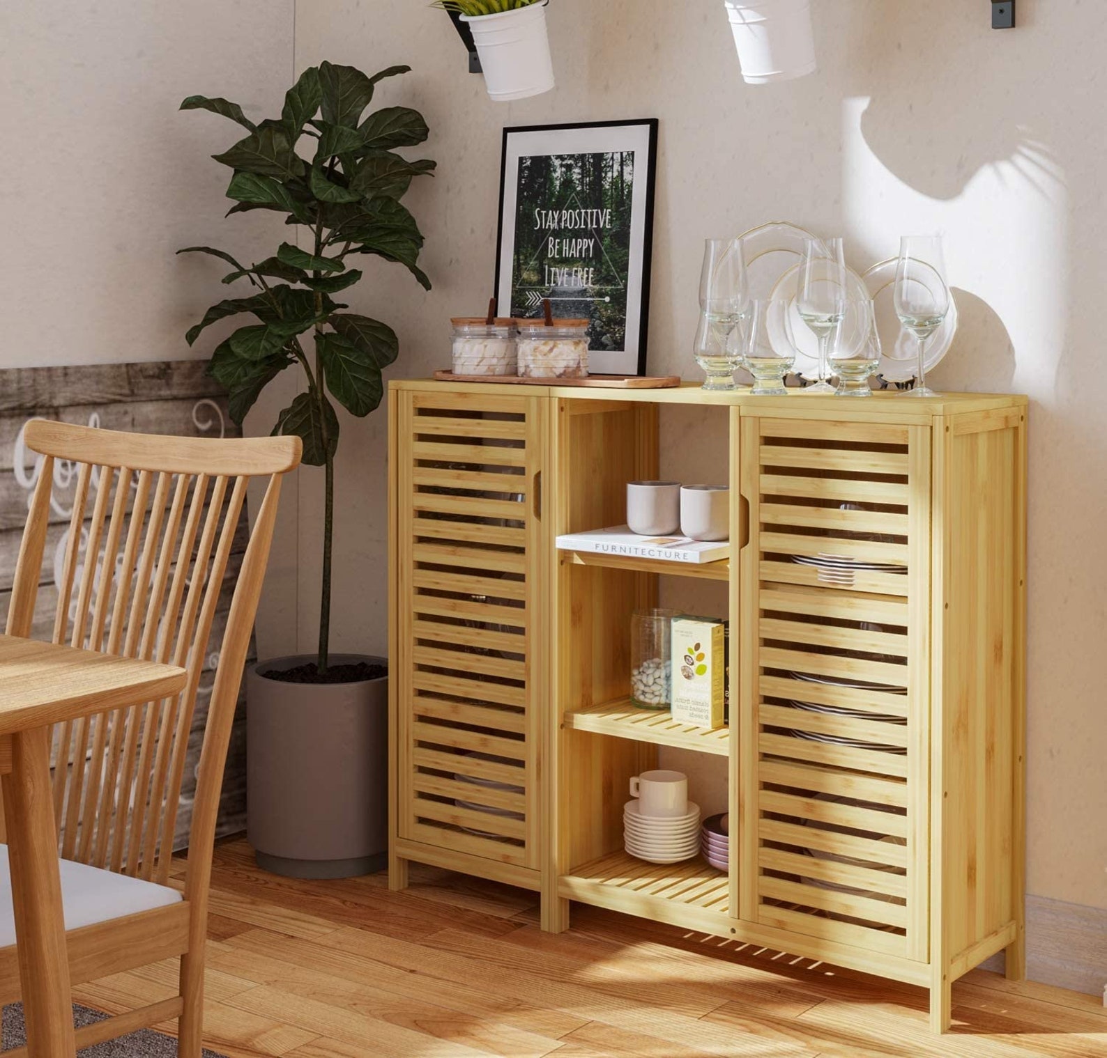 Bamboo Bathroom Storage Freestanding Storage Etsy