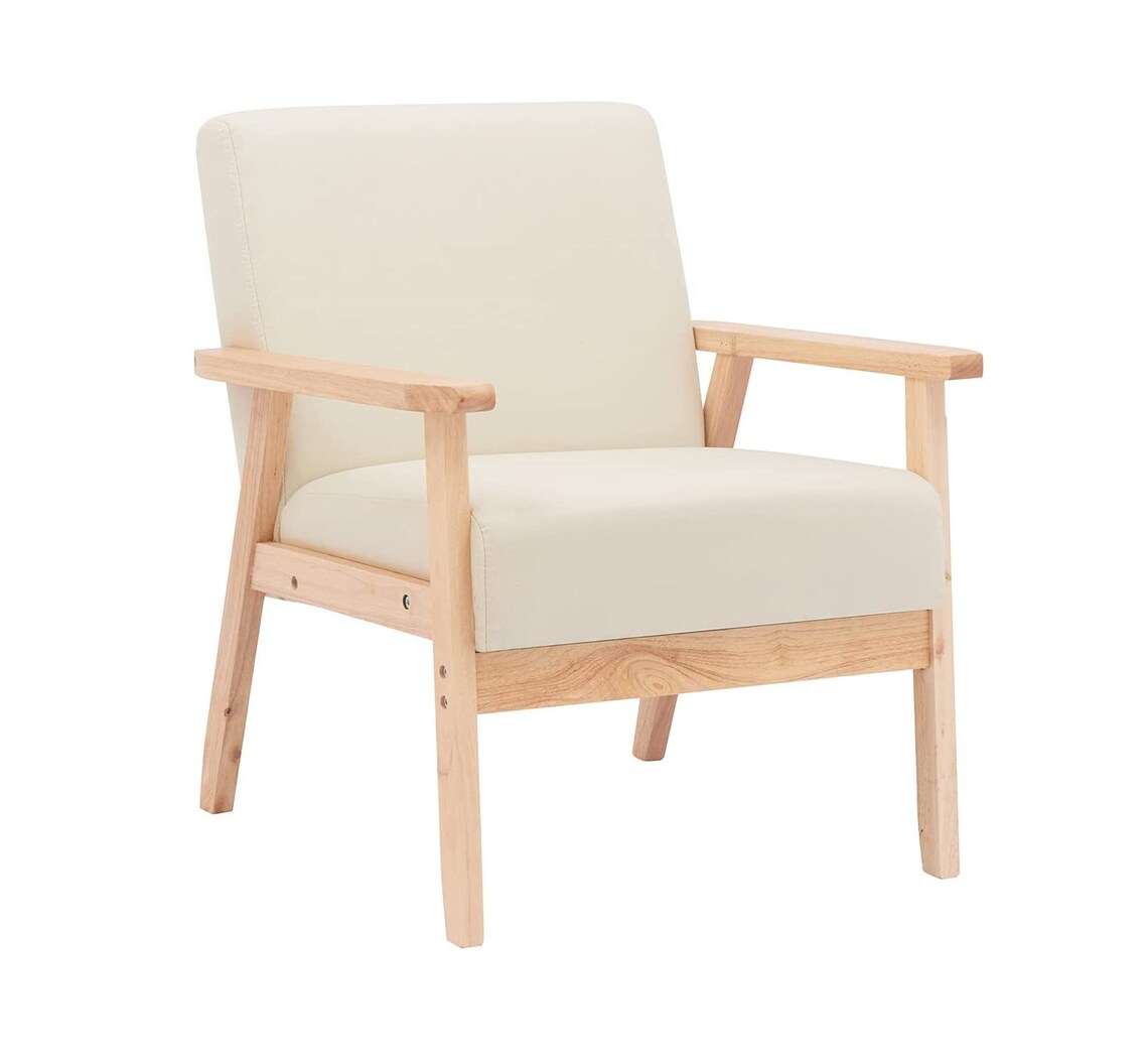 Sillón de tela deslizante lateral con patas de madera sofá | Etsy