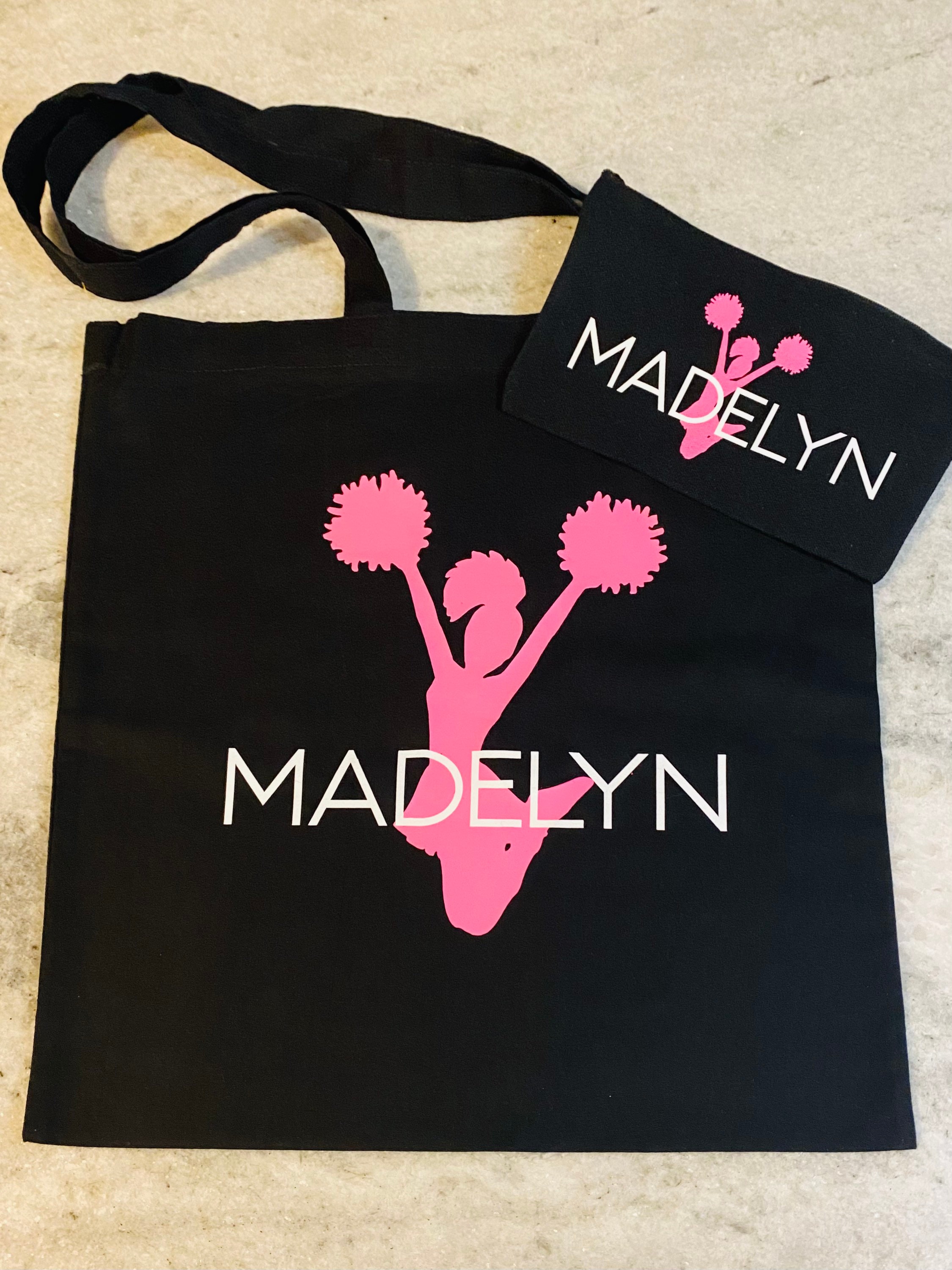 Personalized Cheer Canvas Tote and Pouch Cheerleader Bag Etsy UK