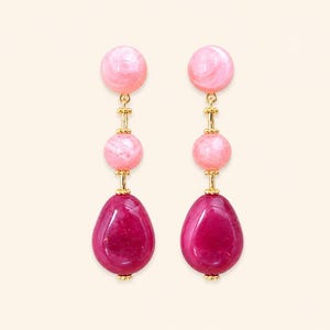 Boucles d'oreilles pendantes trio marbrées