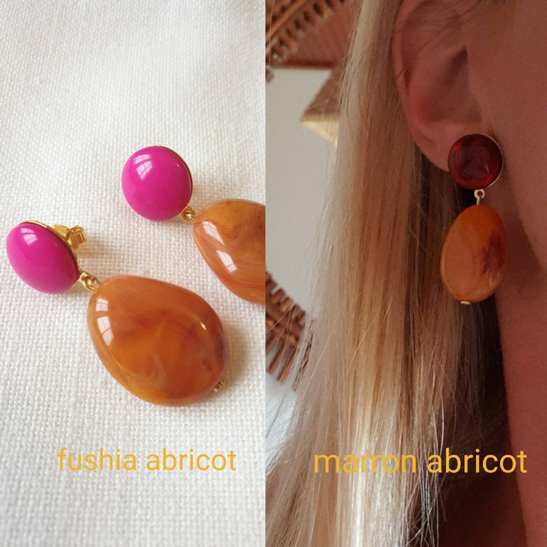 Resin pebble earrings image 8