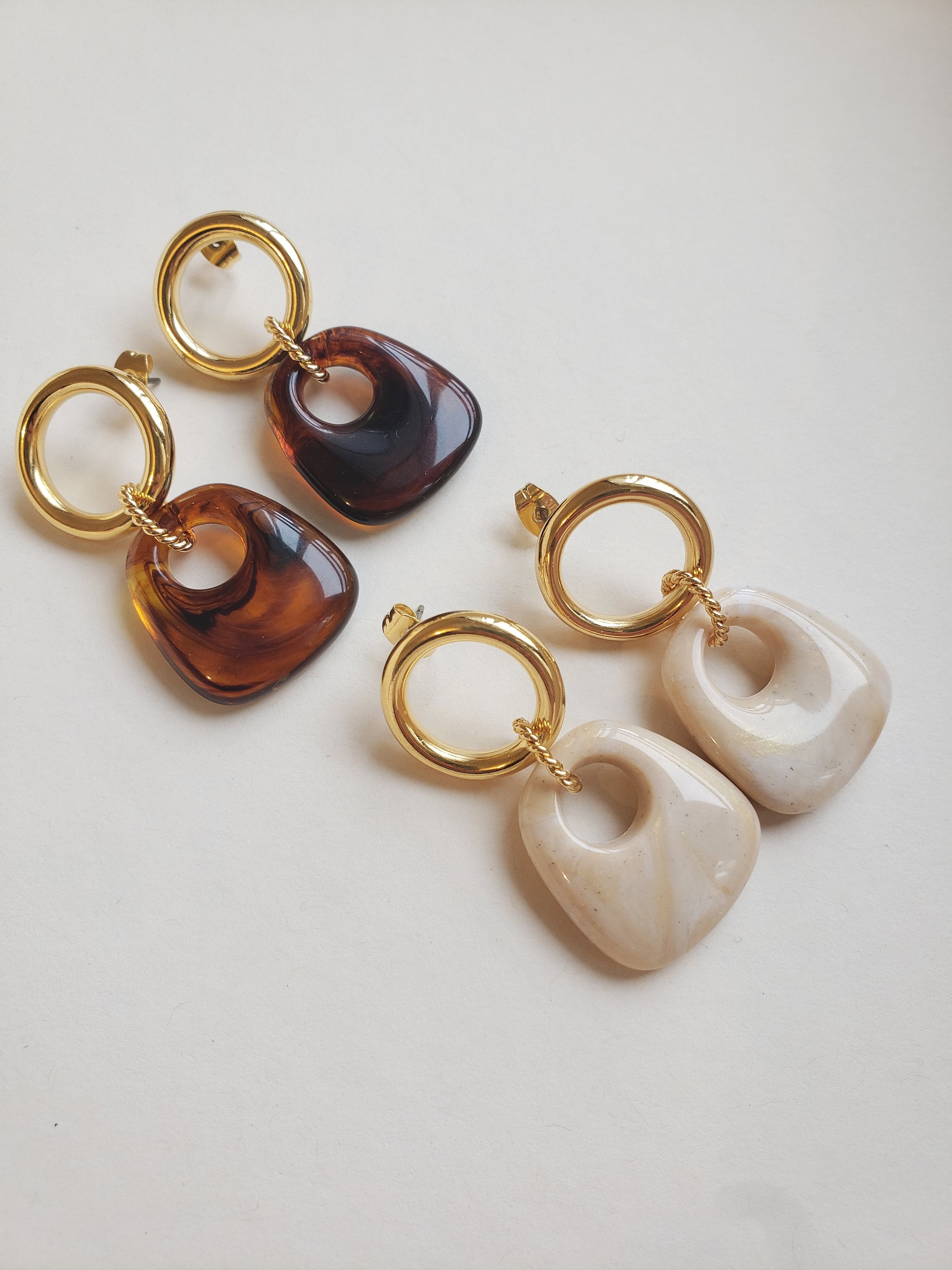 Boucle D'oreille Pendante Rose | Chaîne Bijoux