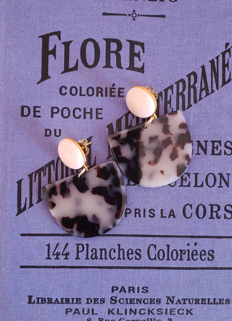 Boucles d'oreilles Léopard violet vert fushia image 5