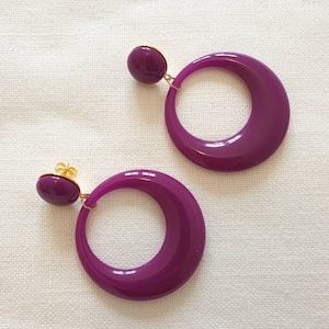 Vintage style resin hoop earrings image 8