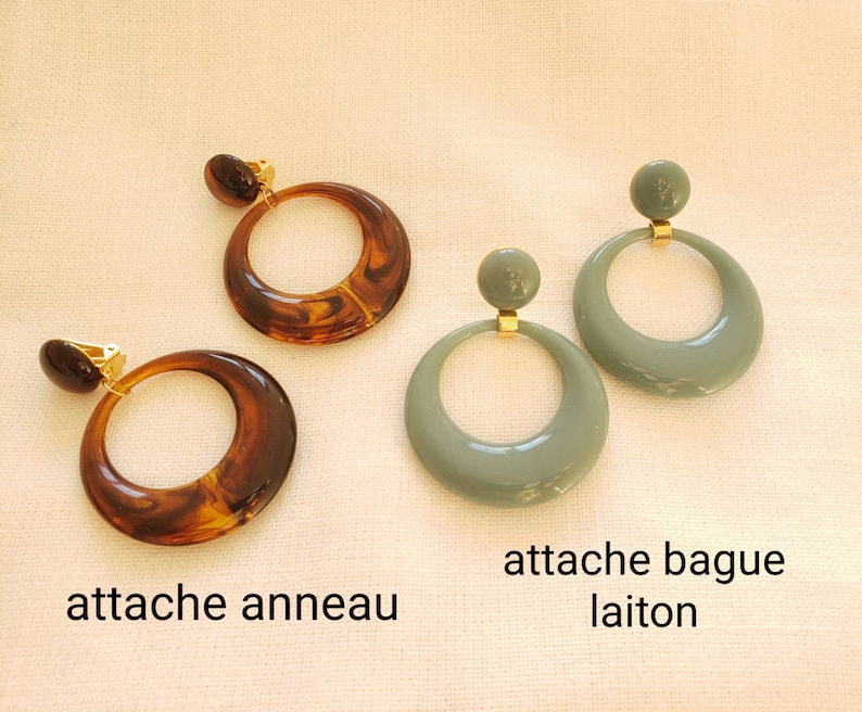 Boucles D'oreilles Anneaux Michal Negrin – Vintage, Laiton Doré, Dormeuses