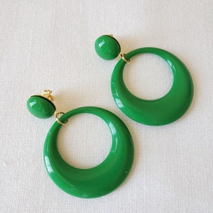 Vintage style resin hoop earrings image 6