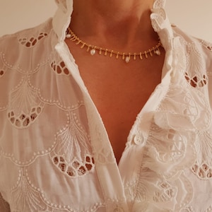 Collier laiton doré petites barres image 2