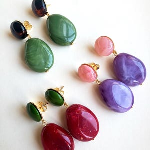 Resin pebble earrings