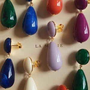 Resin teardrop earrings