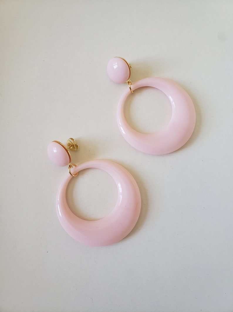 Vintage style resin hoop earrings image 10