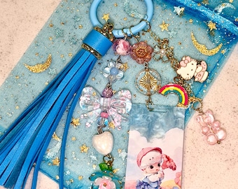 Inspired Hand Beaded Junk Keychains or Purse Charm