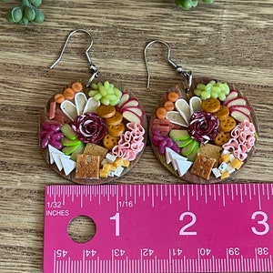Round Charcuterie Boards food earrings food jewelry foodie gift unique gift image 4
