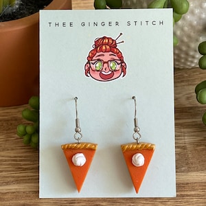 Pumpkin Pie Slice Earrings: Fall Foodie Gift