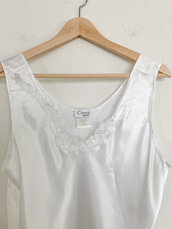 Vintage 90s Barbizon White Slip Tank Top Lingerie… - image 3