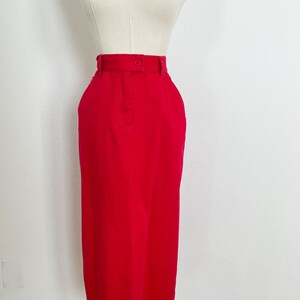 Vintage French Cuff High Waist Holiday Red with Pockets Size 6