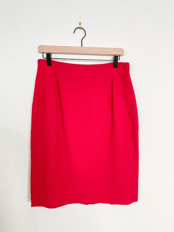 VTG Holiday Red High Waisted Pencil Skirt | Large