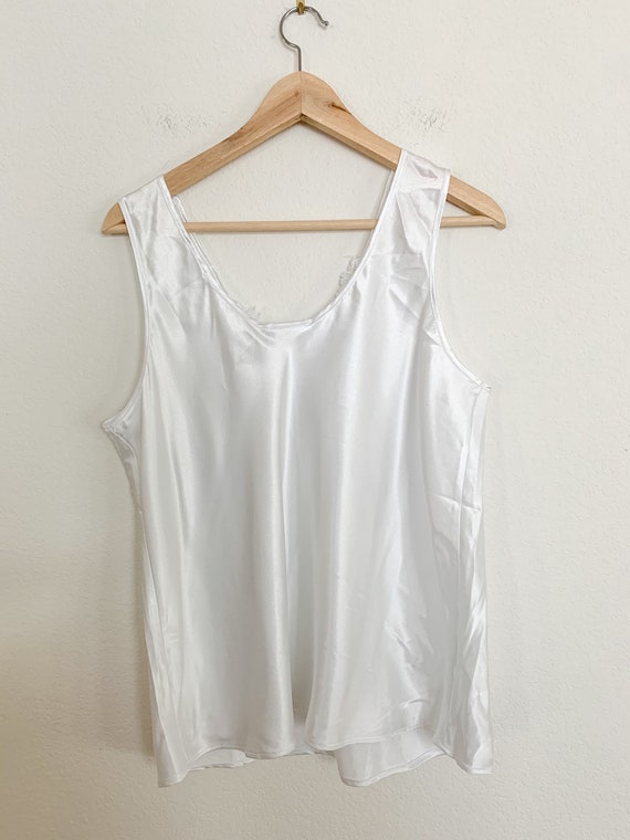 Vintage 90s Barbizon White Slip Tank Top Lingerie… - image 4