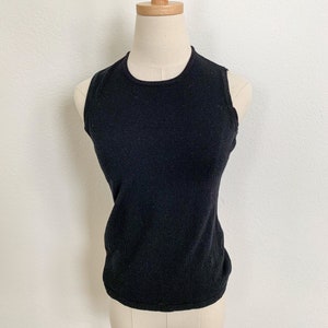 Vintage Black Cotton Vest | Small