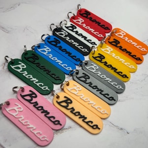 Customizable Bronco Logo Keychain: 3D Printed Ford Keyring