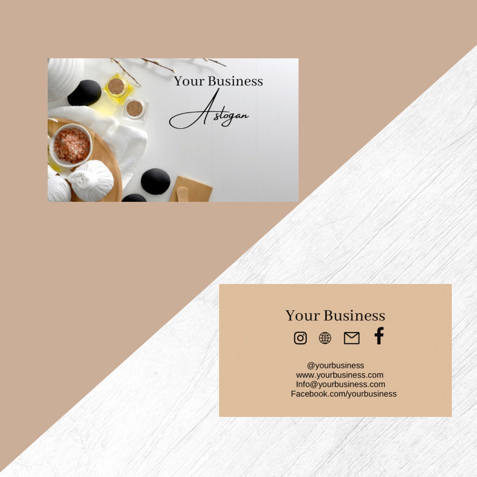 Skincare Line Business Card Template Set of 3 Etsy
