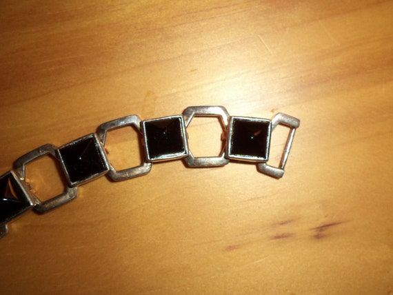 Lovely sterling silver/onyx bracelet - image 2