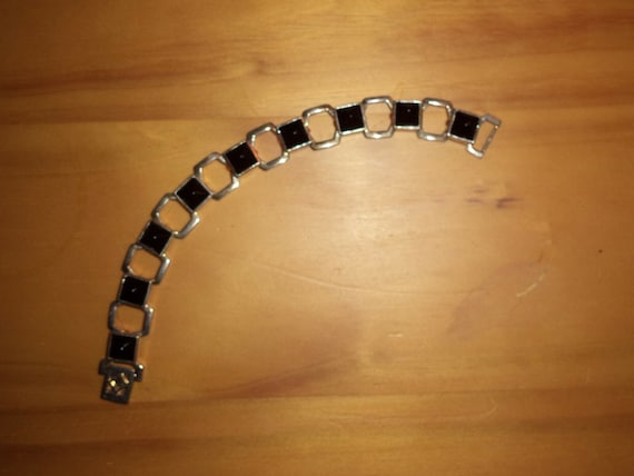 Lovely sterling silver/onyx bracelet - image 1