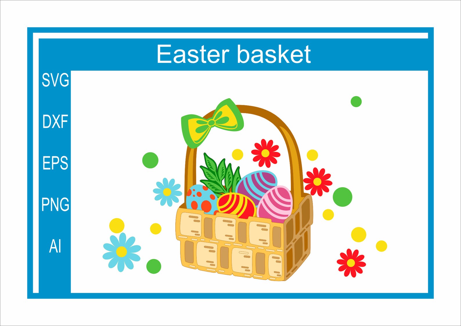Easter Basket With Eggs. SVG DXF EPS Png Ai. Digital Etsy