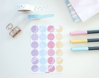 Pastell gepunkteter StickerBogen | StickerBlätter | Doodle Sticker | Pastell Sticker | Journaling Stickers | Planer Sticker