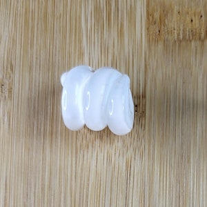 White Coil Glass Loc Bead: Dreadlock Accessories (5.5-6mm Opening)