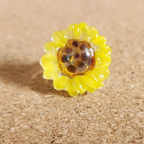 Sunflower Glass Loc Bead, Glass Dread Bead, Dread Bead, Dread Beads,  Dreadlocks Beads, Dreadloc Beads, Dreadlock Accessories, Hair Beads