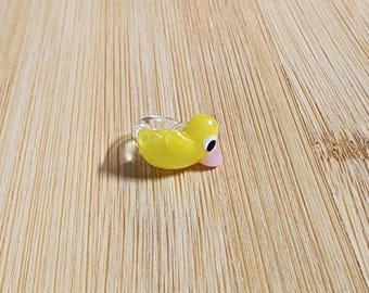 Rubber Ducky Glass Loc Bead: Rasta Dreadlock Accessory