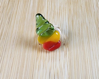 Unicorn Horn Glass Dreadlock Bead: Colorful Hair Jewelry