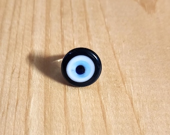 Black Evil Eye Glass Loc Bead: Dreadlock Accessory
