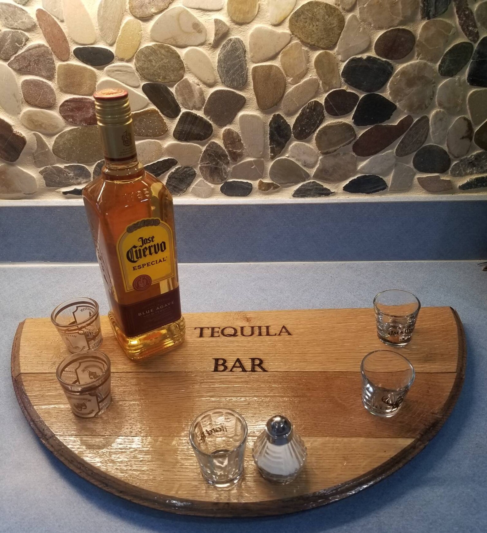 Tequila Serving Tray is made from an Authentic Bourbon Barrel Etsy