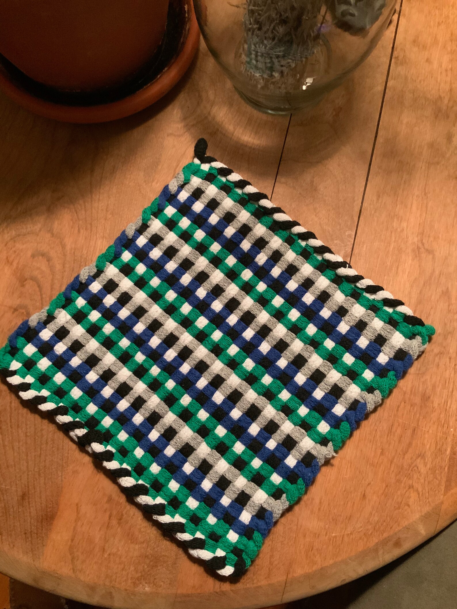 Large Colorful Handmade Potholder Etsy UK