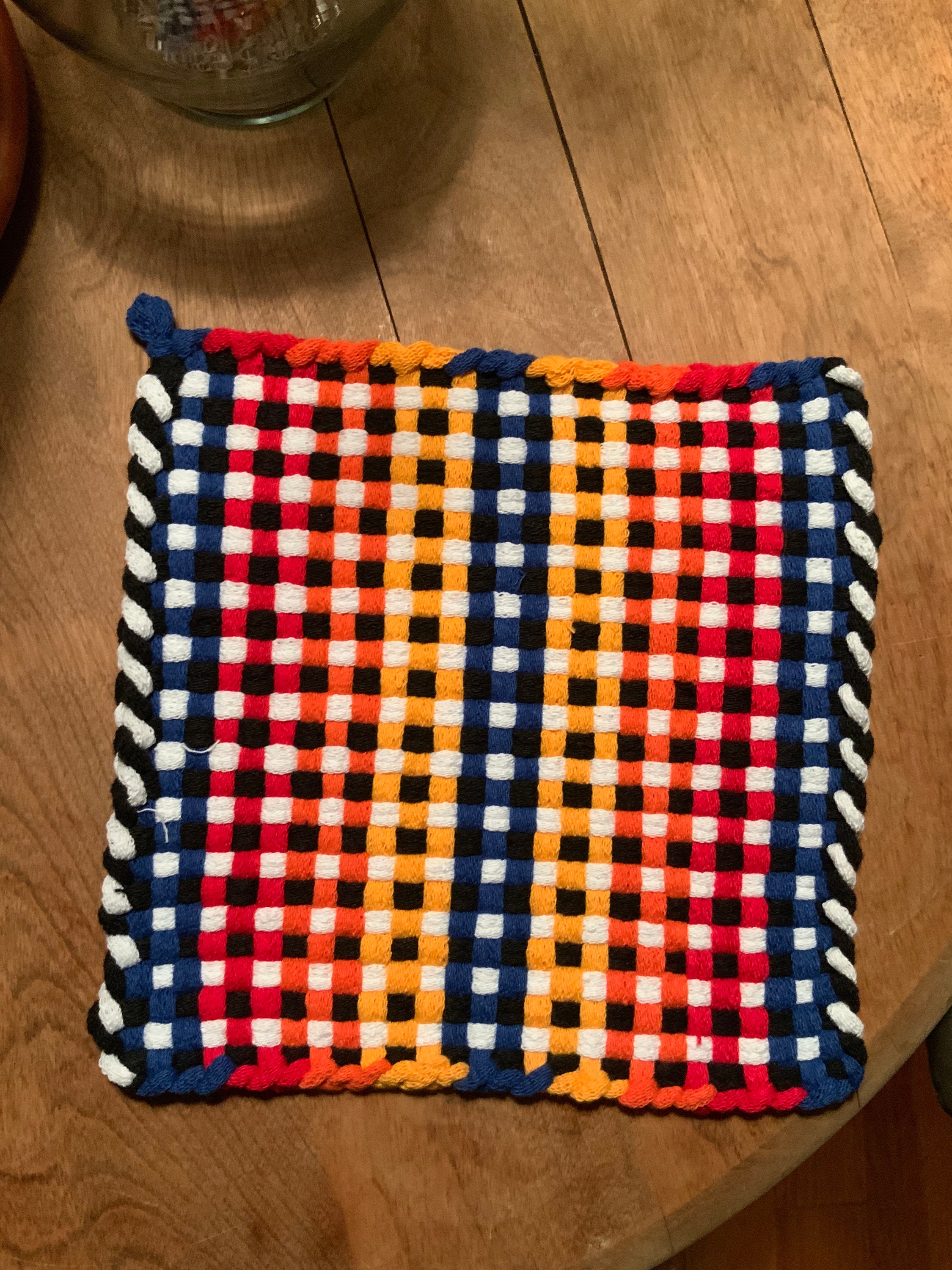 Large Colorful Handmade Potholder Etsy Israel