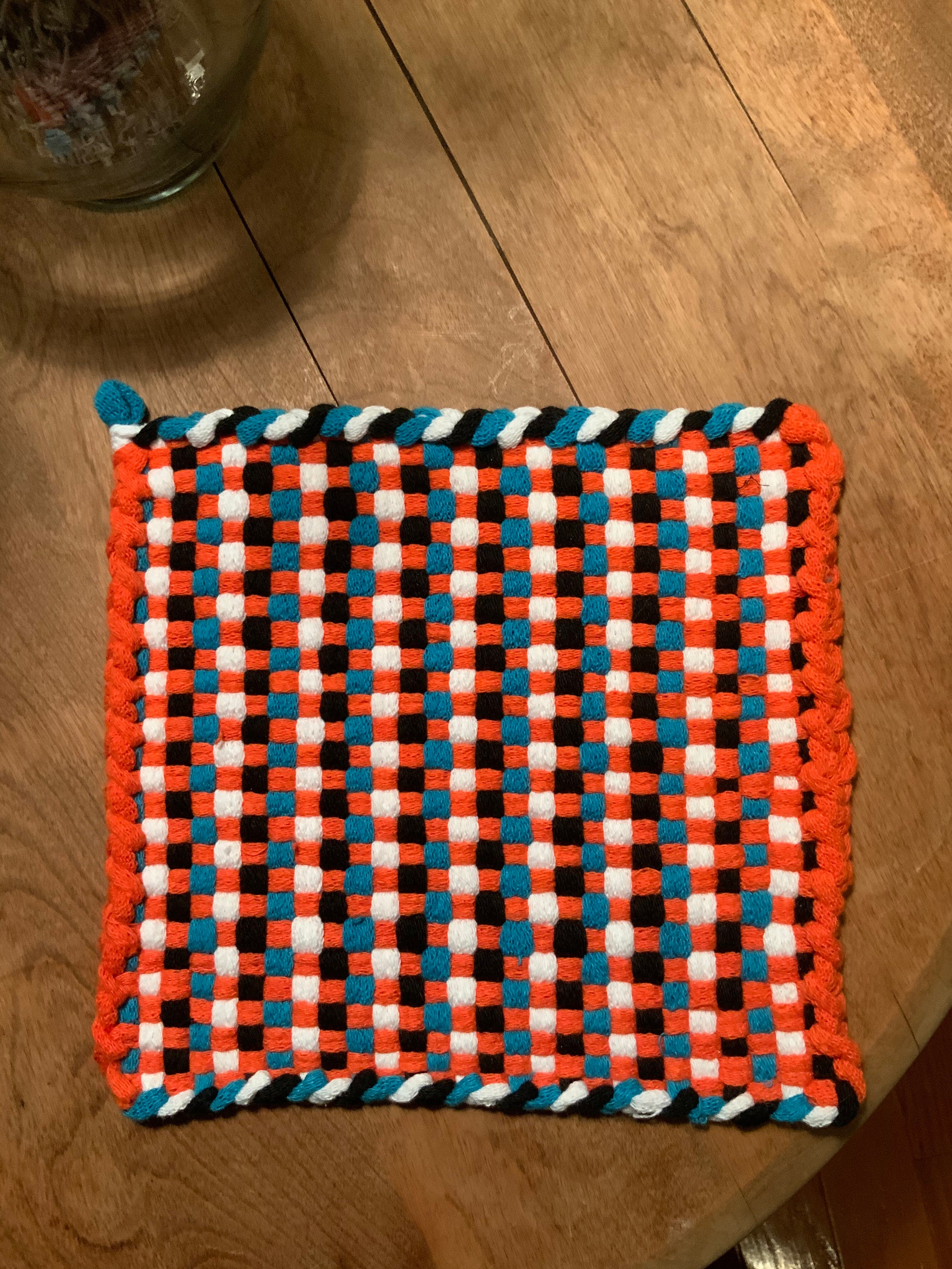 Large colorful handmade potholder Etsy