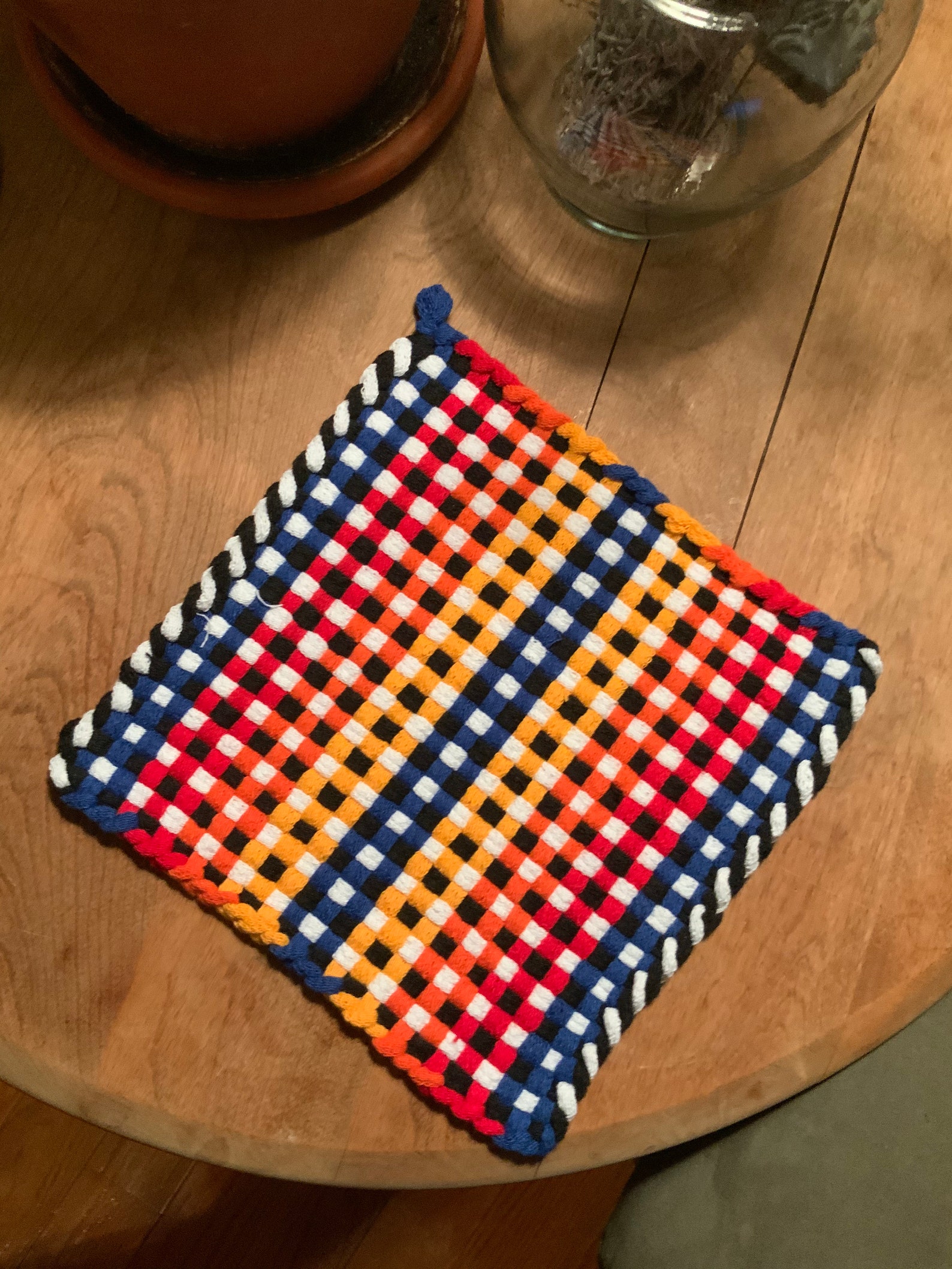 Large Colorful Handmade Potholder Etsy Israel