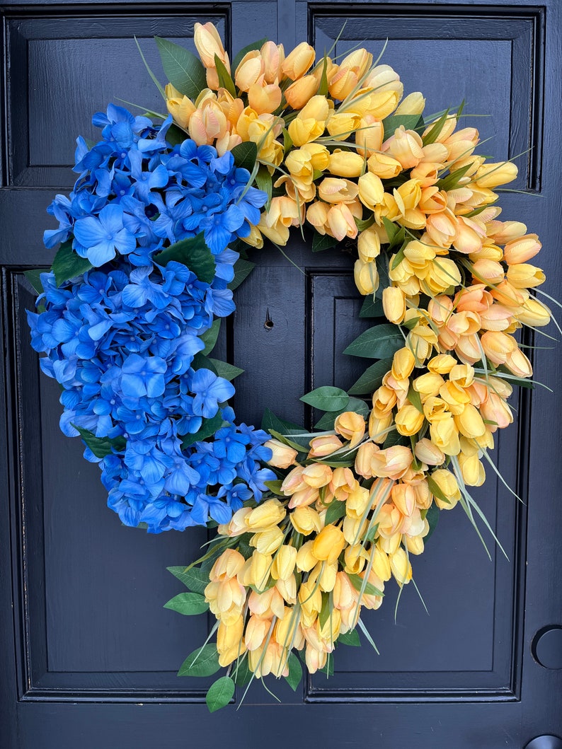 Ukraine Wreath Ukraine Door Hanger I Stand With Ukraine Etsy