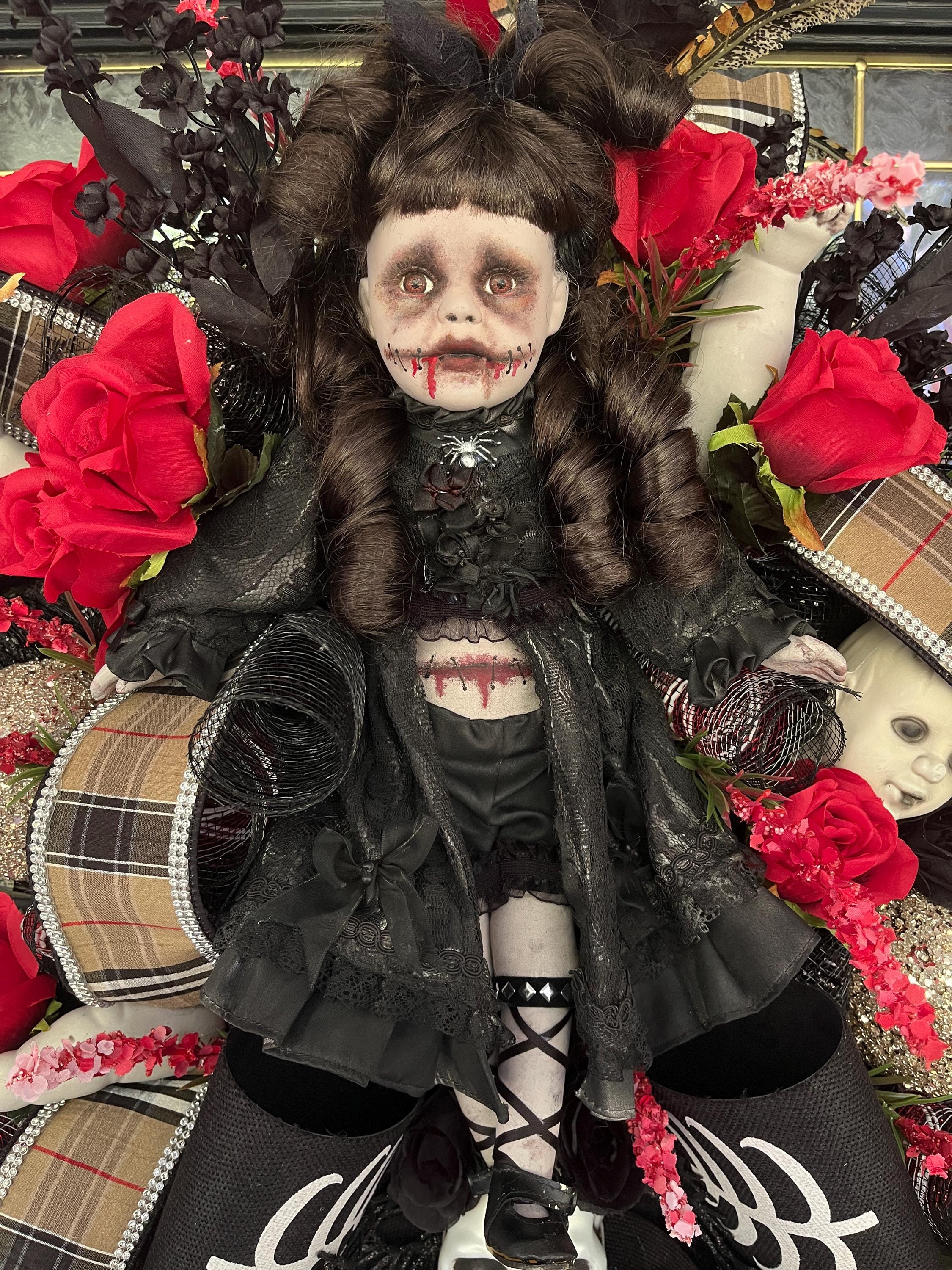 XXL Deluxe Creepy Doll Wreath, Scary Doll Halloween Wreath, Gothic Gory  Haunted House Decor, Luxury Front Door Swag, Macabre Fireplace Decor - Etsy, image size:2250x3000