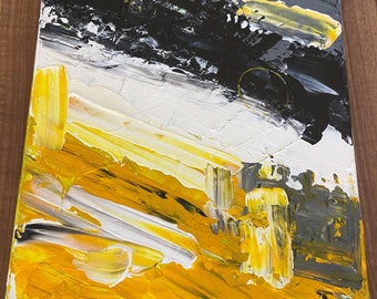 黄色と黒の抽象画キャンバス 39.37x39.37インチ - Etsy 日本