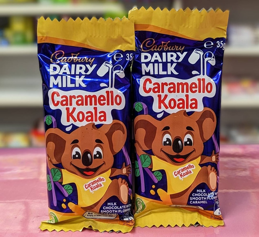 2x Australian Cadbury's Caramello Koala Chocolate Bars 35g Each
