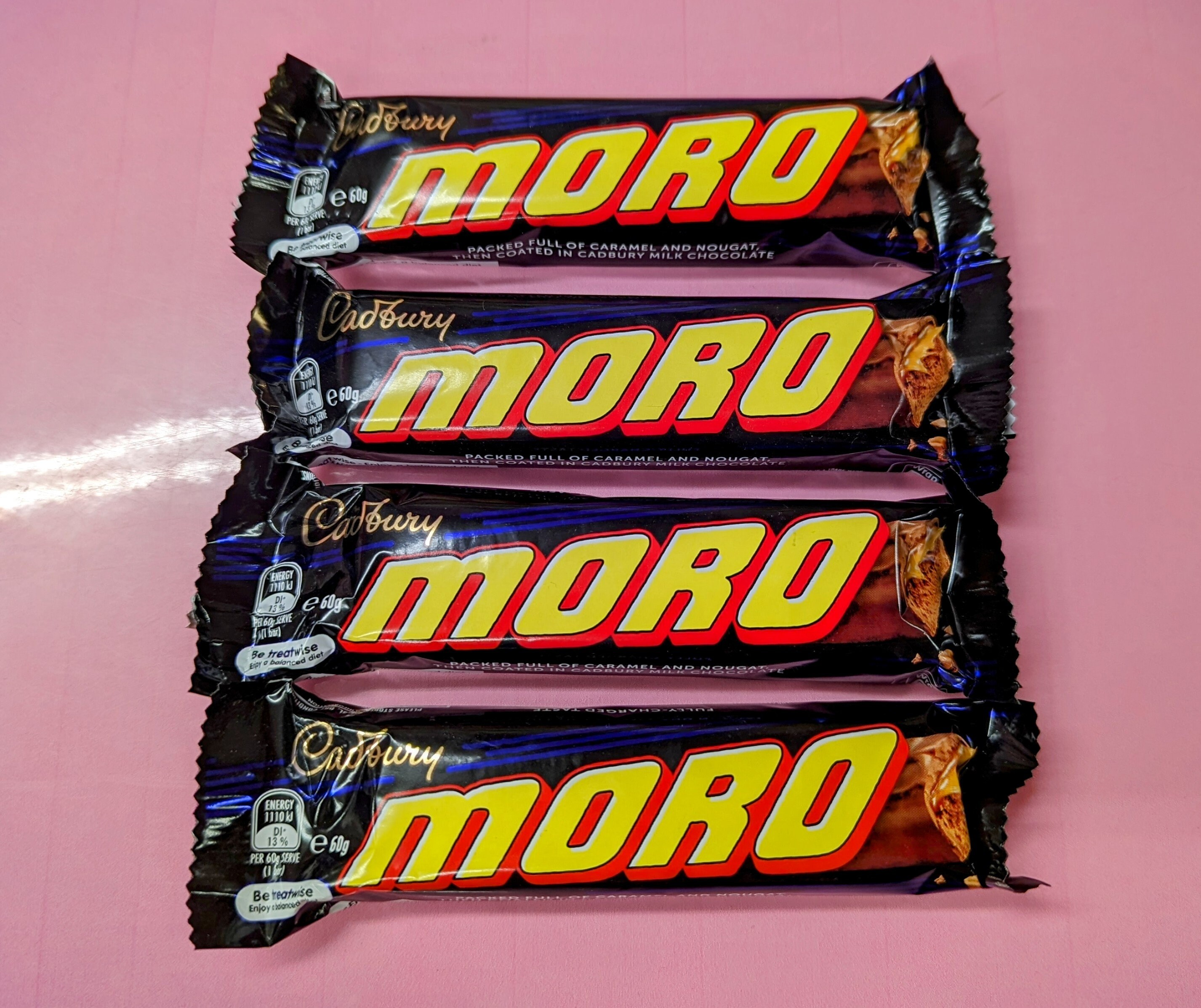 4x Australian Cadbury Moro Bars 60g Each australian Import Caramel